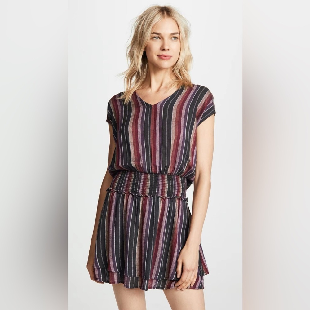 Rails Women’s Lucca Linen Blend Mini Dress in Brava Stripe Size XS